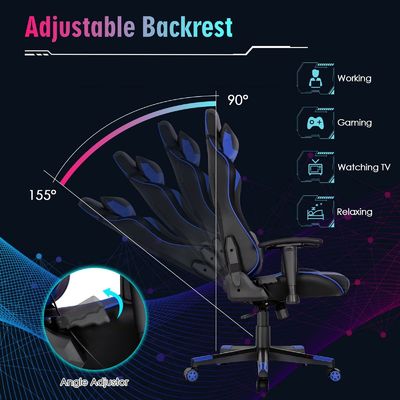 Personnalisez une chaise de jeu vidéo ergonomique avec des lumières LED RVB et un design réglable