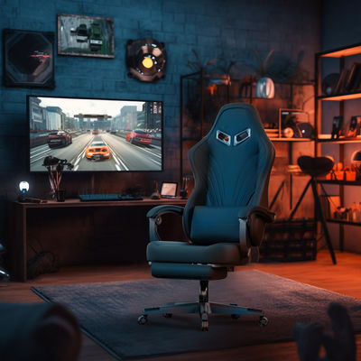 Chaise de jeu informatique ergonomique avec repose-pieds personnalisable en couleur