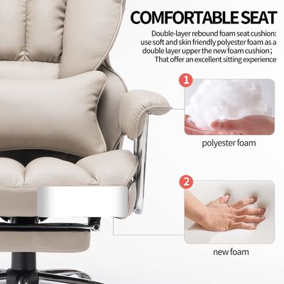 Assise pivotante en cuir en PU à dos élevé pour plus de confort