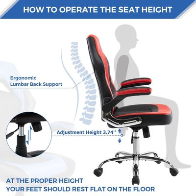 Chaise de jeu ergonomique personnalisée en couleur avec support lombaire de ALINUNU