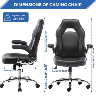 La chaise de jeu ergonomique d' ALINUNU avec support lombaire 360 rotation et réglage de hauteur