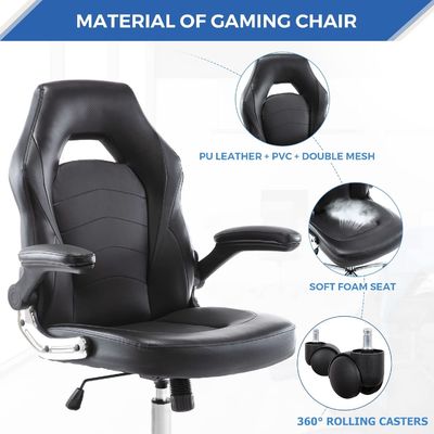 La chaise de jeu ergonomique d' ALINUNU avec support lombaire 360 rotation et réglage de hauteur
