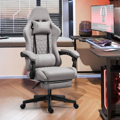 Chaise de jeu pour ordinateur à bureau réglable ergonomique avec repose-pieds et massage