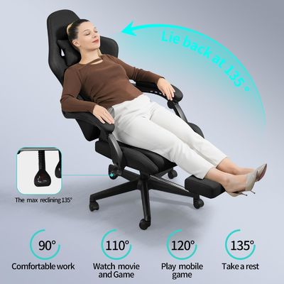 Chaise de jeu informatique personnalisée de couleur ergonomique réglable avec repose-pieds et massage