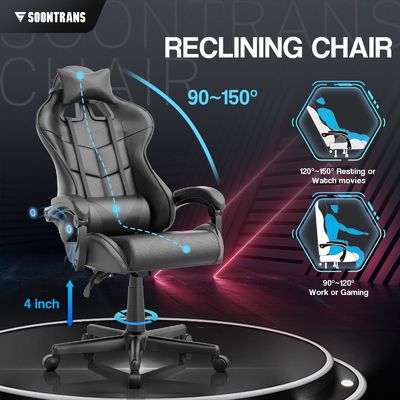Fournir directement une chaise de joueur ergonomique de style moderne avec massage et cuir synthétique