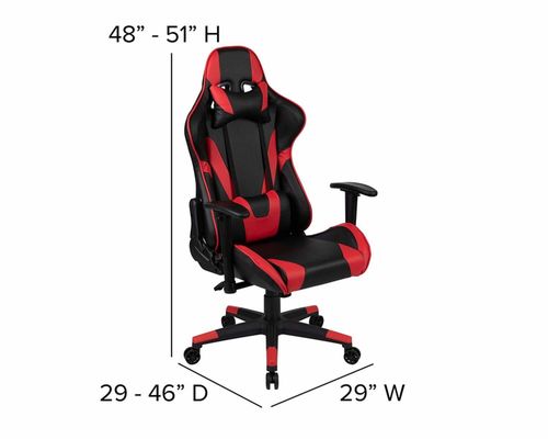 Chaise de jeu de course avec conception ergonomique et dimensions du produit de 29&quot;D x 29&quot;W x 48&quot;H