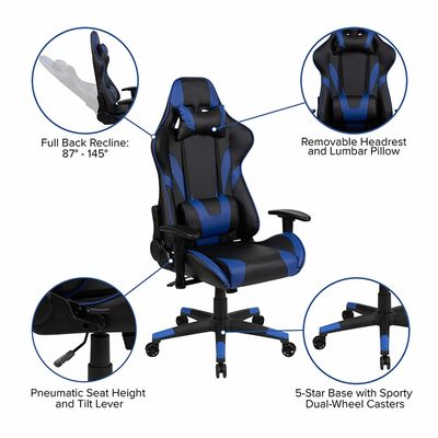 Une chaise de jeu de design moderne avec pivot réglable et une capacité de 280 livres
