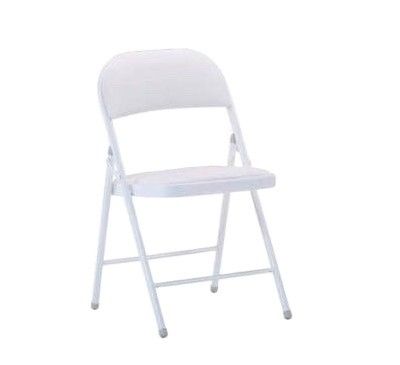 Courrier d'emballage Style de design moderne Chaise pliable avec cadre métallique blanc