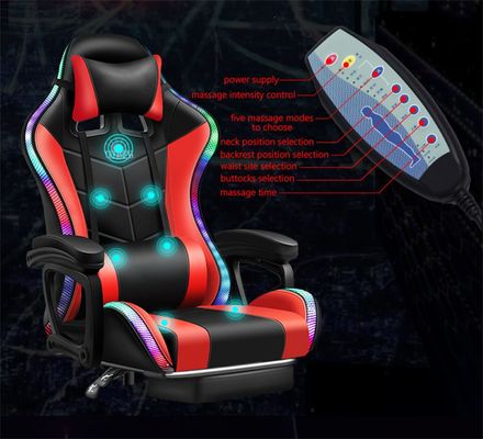 Améliorez votre installation de jeu avec la chaise de jeu de massage PC ALINUNU avec LED et haut-parleurs