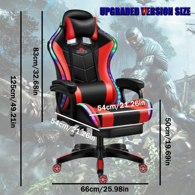 Chambre de jeux d'ordinateur de design moderne Chaise de jeu LED avec haut-parleurs et oreiller lombaire