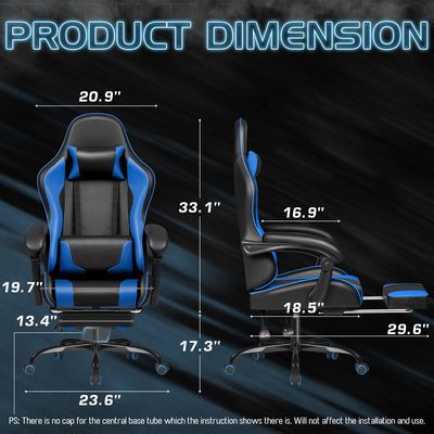 Chaise d'ordinateur ergonomique avec appuie-tête pivotante 360 et fonction de siège arrière d'ALINUNU