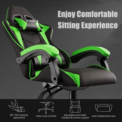 Chaise de jeu de course en fer de type métallique de couleur personnalisée avec repose-tête et support lombaire