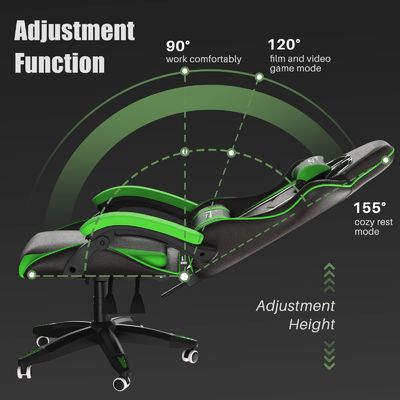 Chaise de jeu de course en fer de type métallique de couleur personnalisée avec repose-tête et support lombaire