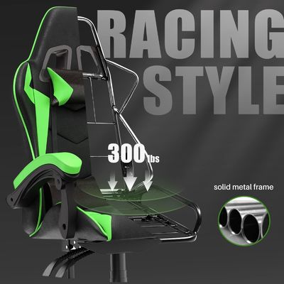 Chaise de jeu de course en fer de type métallique de couleur personnalisée avec repose-tête et support lombaire