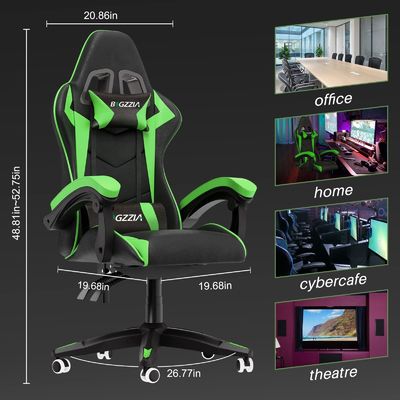 Chaise de jeu de course en fer de type métallique de couleur personnalisée avec repose-tête et support lombaire