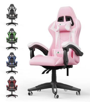 Chaise de jeux vidéo reposante à 3 ascenseurs à gaz avec repose-tête et support lombaire
