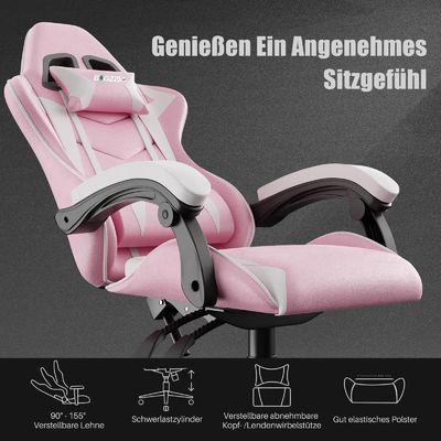 Chaise de jeux vidéo reposante à 3 ascenseurs à gaz avec repose-tête et support lombaire