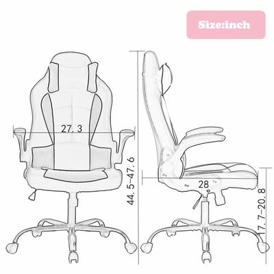 ALINUNU PC Chaise de jeu de course Chaise pivotante Faux Matériau du siège en cuir
