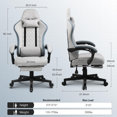 Chaise de jeu de course de couleur personnalisée avec fonction de rotation 360 / réglage de la hauteur / recul