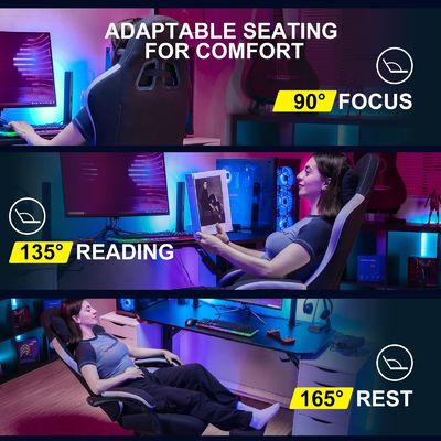 360 rotatif/ réglable en hauteur/ reclinant dos haut fauteuil de jeu informatique ergonomique ALINUNU