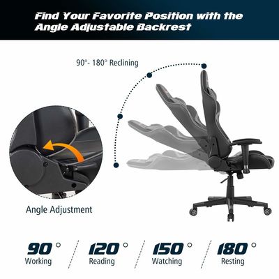 Chaise de course pour ordinateur de jeu en fer métallique de conception moderne pour bureau Chaises de jeu ergonomiques