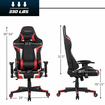 Chaise de course pour ordinateur de jeu réglable en hauteur pour bureau Chaises de jeu ergonomiques