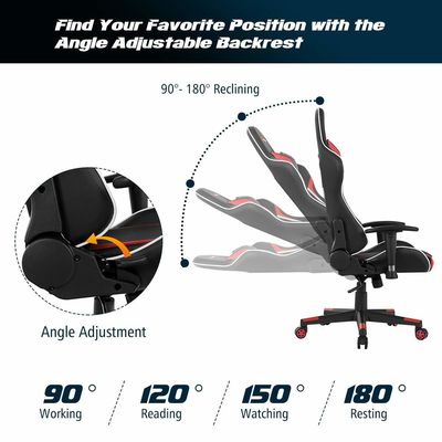 Chaise de course pour ordinateur de jeu réglable en hauteur pour bureau Chaises de jeu ergonomiques