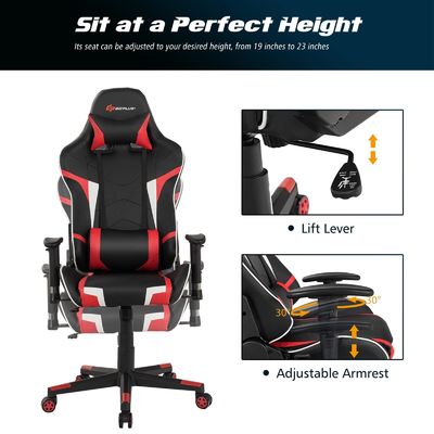 Chaise de course pour ordinateur de jeu réglable en hauteur pour bureau Chaises de jeu ergonomiques