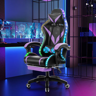 Emballage du courrier Chaise de jeu RGB ergonomique avec massage et lumières LED Style de chaise pivotante