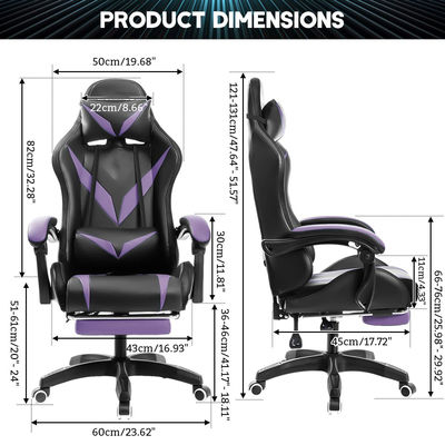 Emballage du courrier Chaise de jeu RGB ergonomique avec massage et lumières LED Style de chaise pivotante