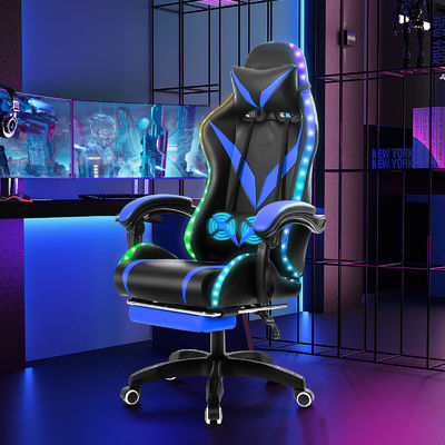 Matériau de cadre en chlorure de polyvinyle Chaise de jeu RGB avec massage et lumières LED Parfait