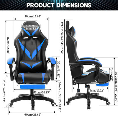 Matériau de cadre en chlorure de polyvinyle Chaise de jeu RGB avec massage et lumières LED Parfait