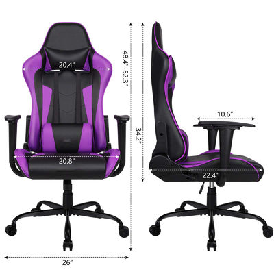 ALINUNU Chaise de jeu de course ergonomique à dos élevé Chaise réglable en hauteur