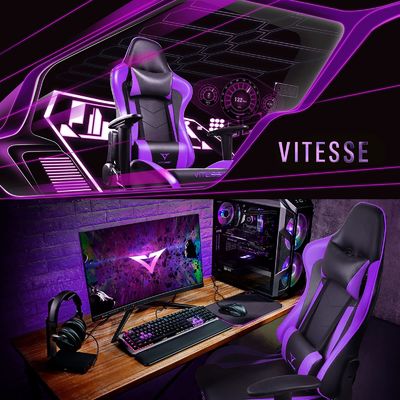 ALINUNU Chaise de jeu de course ergonomique à dos élevé Chaise réglable en hauteur