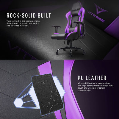 ALINUNU Chaise de jeu de course ergonomique à dos élevé Chaise réglable en hauteur