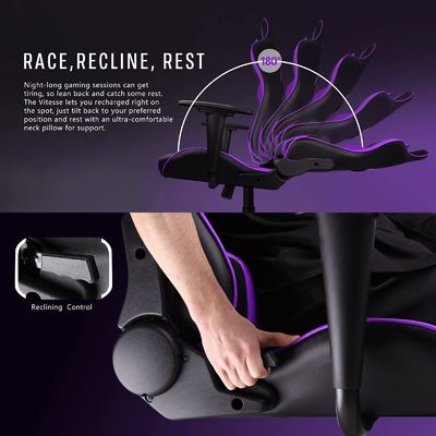 ALINUNU Chaise de jeu de course ergonomique à dos élevé Chaise réglable en hauteur