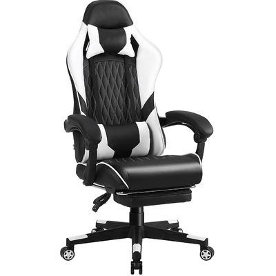 Chaise de jeu compétitive pour ordinateur de course en fer métallique avec repose-pieds et support lombaire