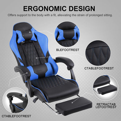 Chaise de jeu de course de couleur personnalisée de design moderne avec repose-pieds et support lombaire