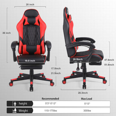 Chaise de bureau ergonomique de couleur personnalisée avec fonction d'étrier et réglage de hauteur