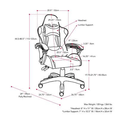 Chaises de jeu de course ALINUNU Poids 32 livres
