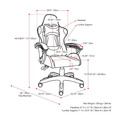 Chaise de jeu pour ordinateur en fer de type métallique avec repose-pieds pour un maximum de confort et de soutien