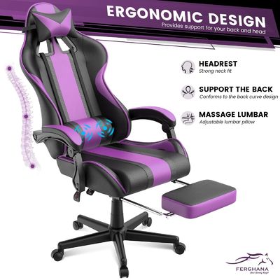Chaises de jeu pour ordinateur très durables avec repose-pieds pour adolescents adultes