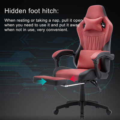 Chaise de jeu à dos élevé Chaise d'ordinateur en cuir Chaise de course exécutive de bureau ergonomique Chaise inclinable