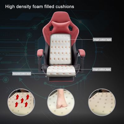 Chaise de jeu à dos élevé Chaise d'ordinateur en cuir Chaise de course exécutive de bureau ergonomique Chaise inclinable