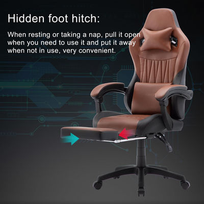 Chaise pivotante ALINUNU Chaise de jeu à dos haut Chaise de bureau en cuir Chaise de course exécutive ergonomique