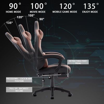 Chaise pivotante ALINUNU Chaise de jeu à dos haut Chaise de bureau en cuir Chaise de course exécutive ergonomique