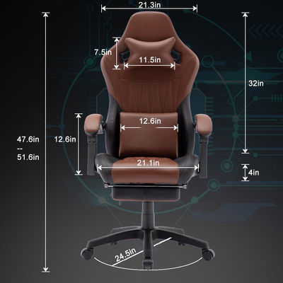 Chaise pivotante ALINUNU Chaise de jeu à dos haut Chaise de bureau en cuir Chaise de course exécutive ergonomique