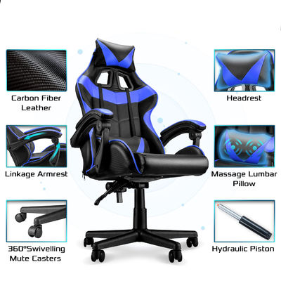 3 chaises de jeu de course à dos élevé avec support lombaire