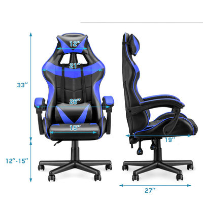 3 chaises de jeu de course à dos élevé avec support lombaire