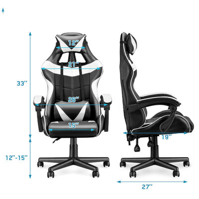 Chaise de jeu de course personnalisée avec soutien lombaire et 3 ascenseurs à gaz